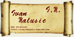 Ivan Malušić vizit kartica